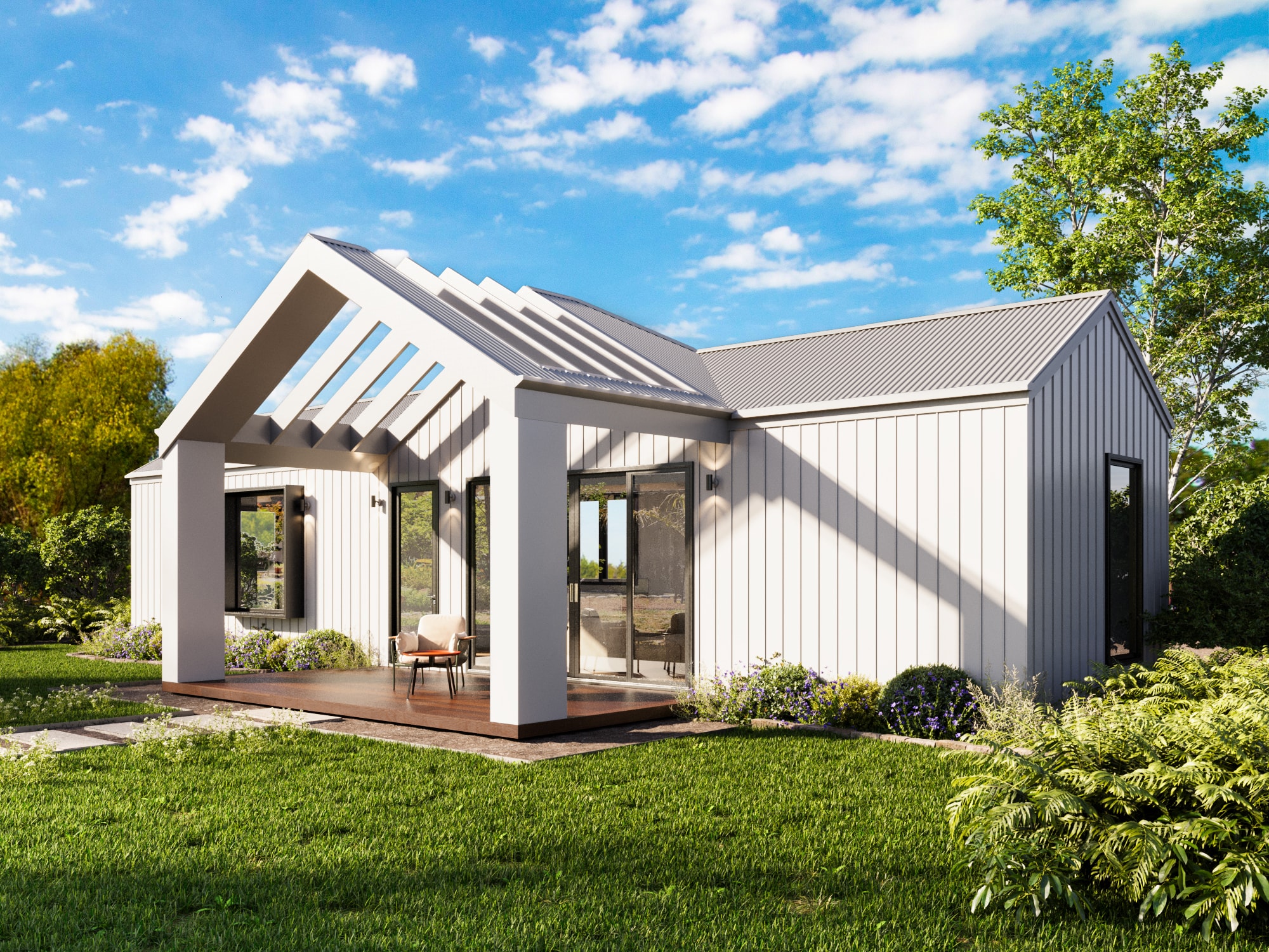 Dwellix 1 granny flat, Dwellix 1 Silver façade — alternate angle