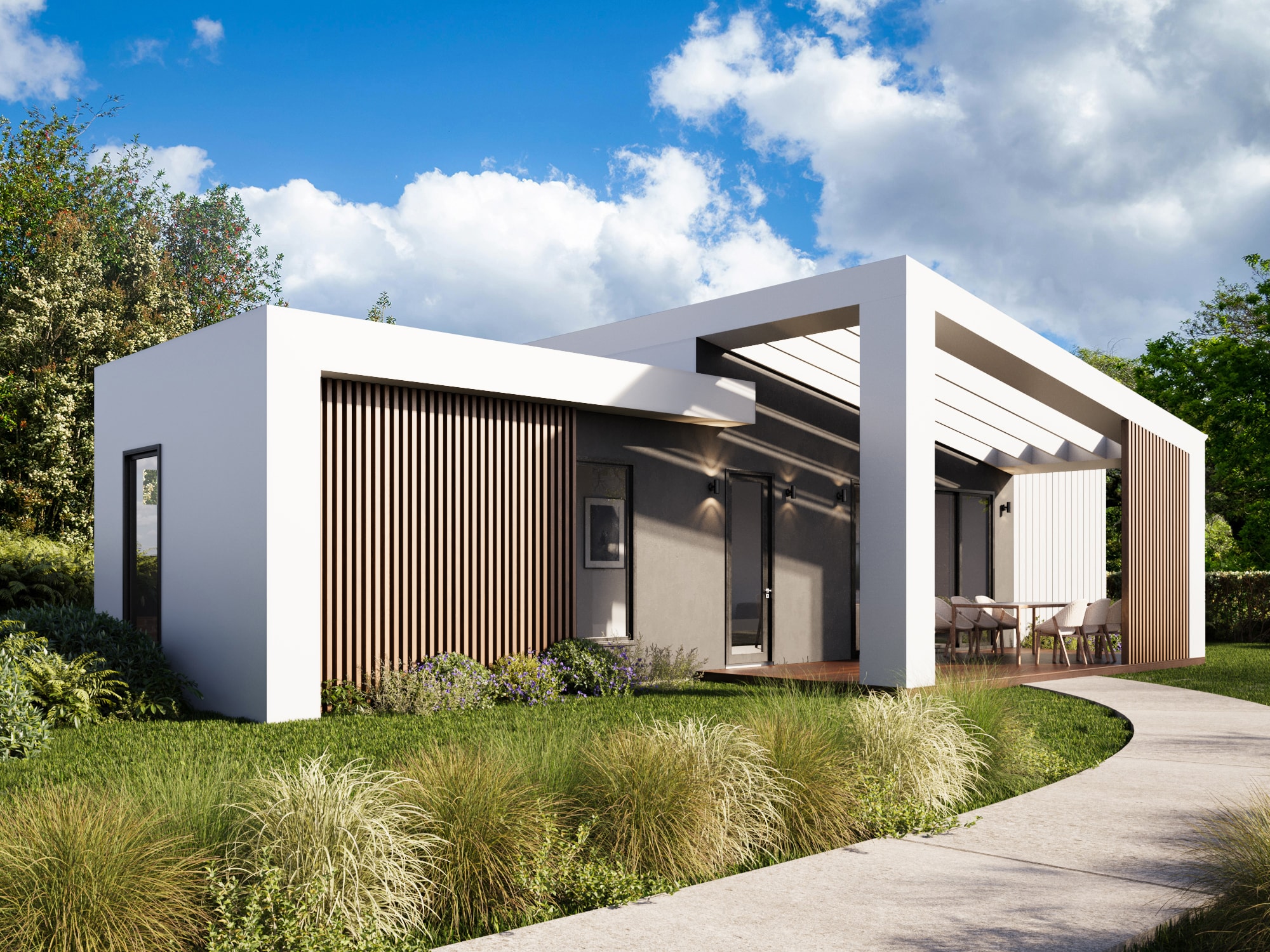 Dwellix 1 granny flat, Gold façade — view 1
