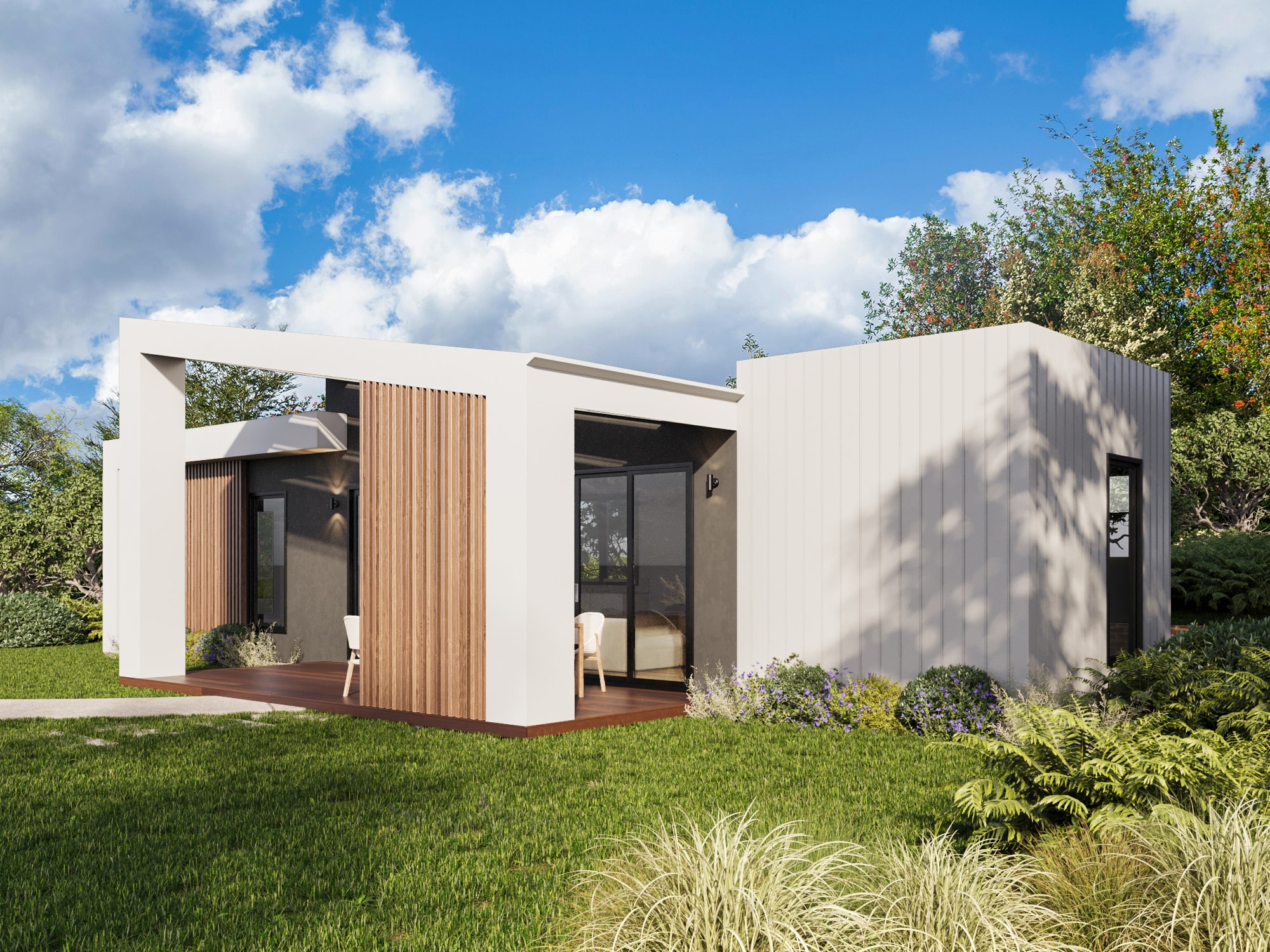 Dwellix 1 granny flat, Gold façade — view 2