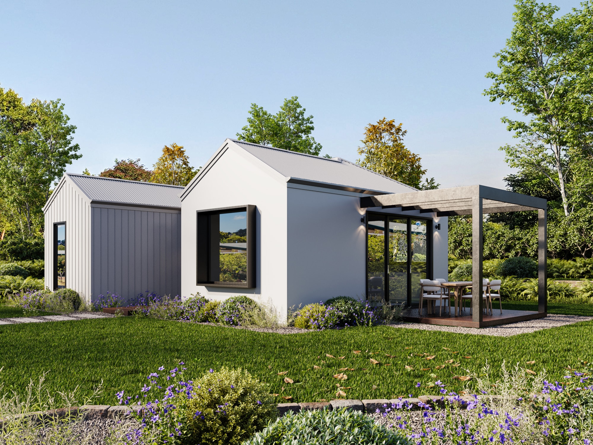 Dwellix 2 granny flat, Dwellix 2 Bronze façade — alternate angle