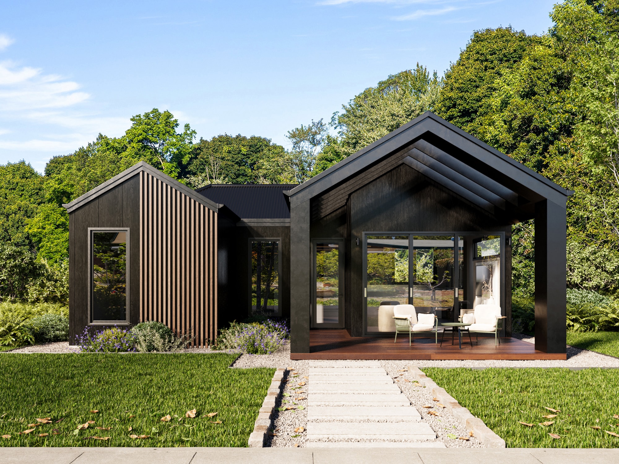 Dwellix 2 granny flat, Dwellix 2 Silver façade — primary angle