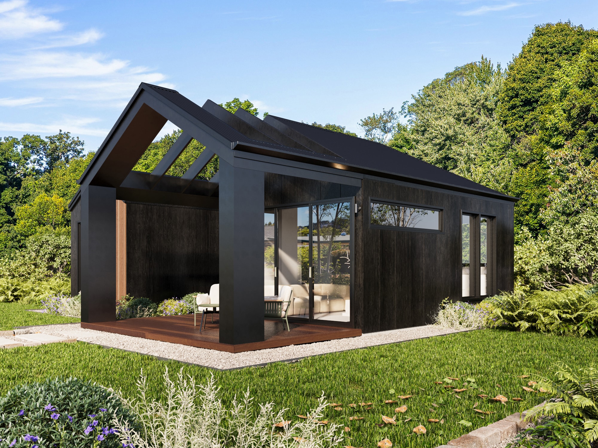 Dwellix 2 granny flat, Dwellix 2 Silver façade — alternate angle
