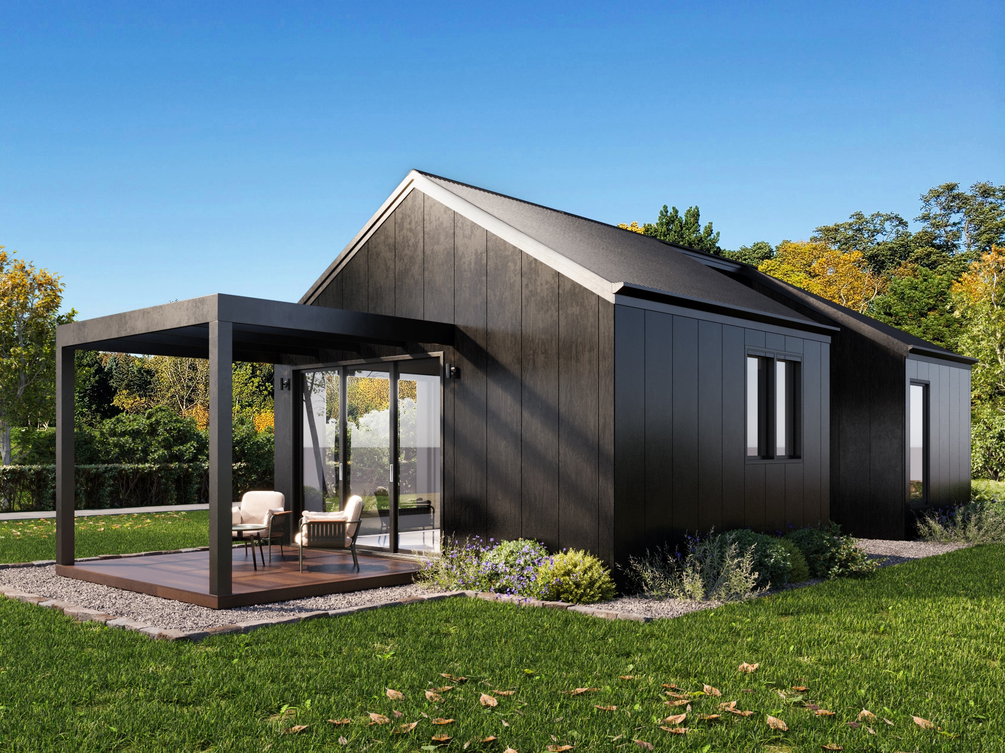 Dwellix 3 granny flat, Dwellix 3 Bronze façade — alternate angle