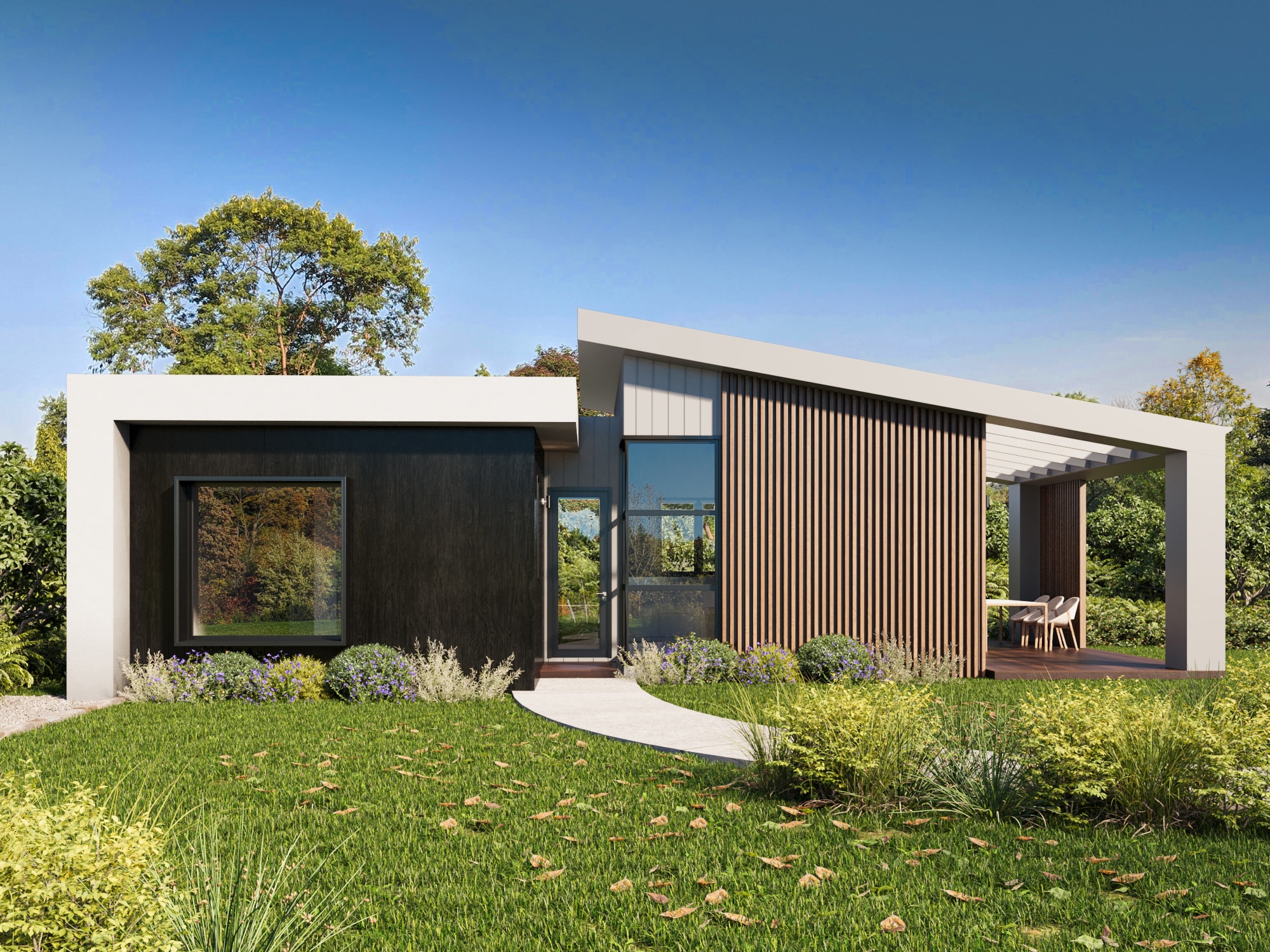 Dwellix 3 granny flat, Gold façade — view 1